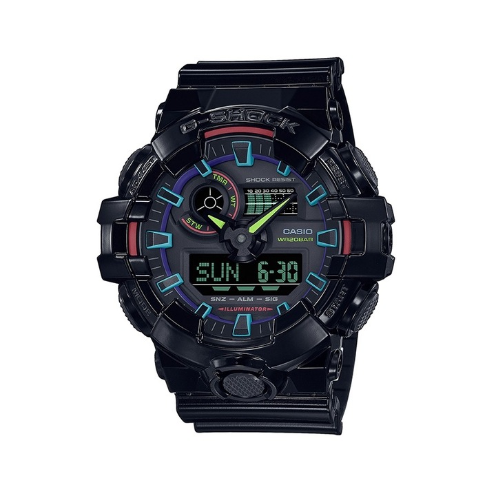 Mъжки часовник Casio, G-Shock, GA-700RGB-1A, Quartz