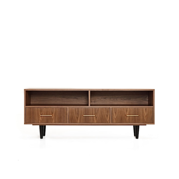 Comoda TV Grass, Stipa, 200 x 66 x 43, furnir de nuc american