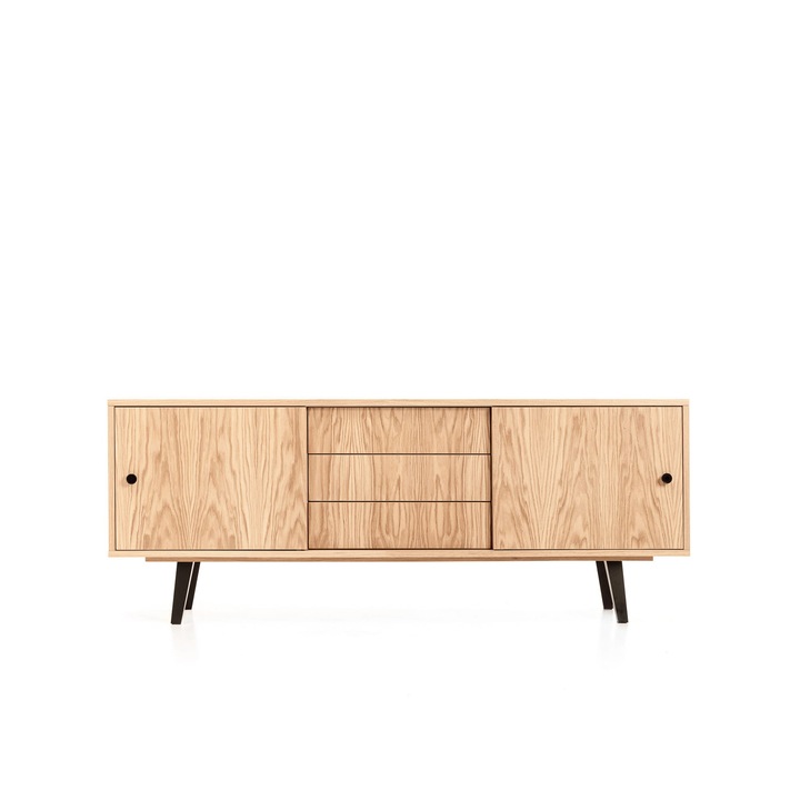 Comoda TV Mint, Stipa, 200 x 66 x 43, furnir de stejar
