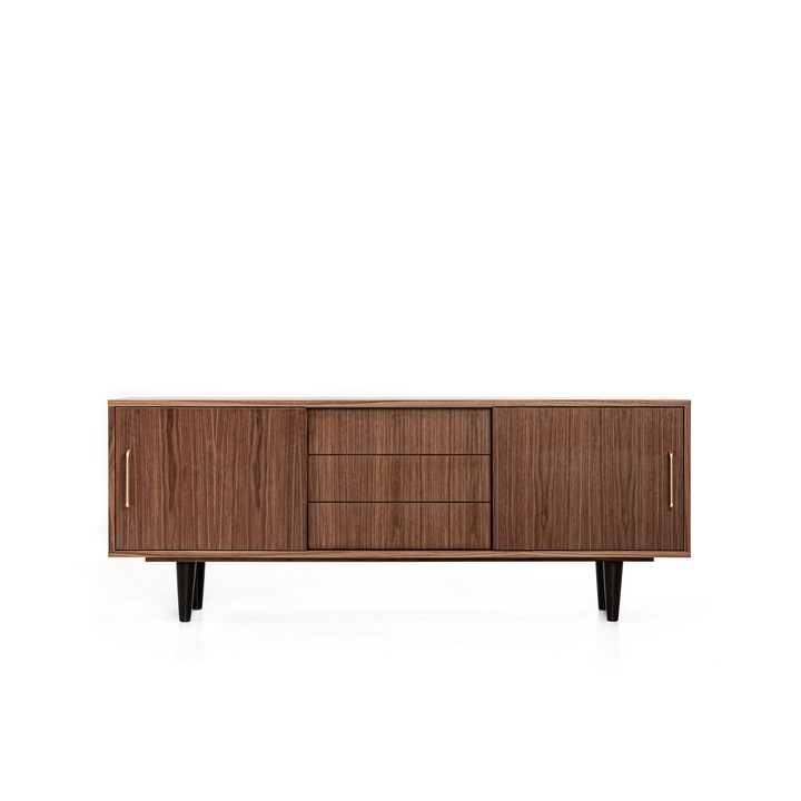 Comoda TV Mint, Stipa, 200 x 66 x 43, furnir de nuc american