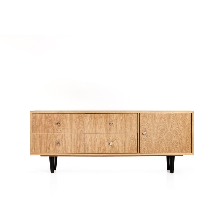 Comoda TV Veronica, Stipa, 200 x 66 x 43, furnir de stejar
