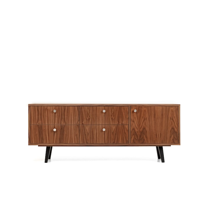 Comoda TV Veronica, Stipa, 180 x 66 x 43, furnir de nuc american