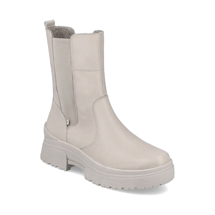 Cizme dama, Rieker, Piele naturala, Bej, 39 EU