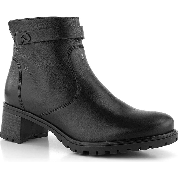 Botine dama, Ara, Piele naturala, Negru, 38 EU