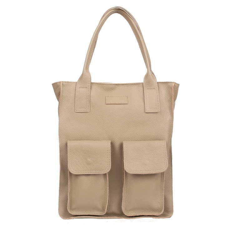 Női táska, Vezze, Bőr, Bézs