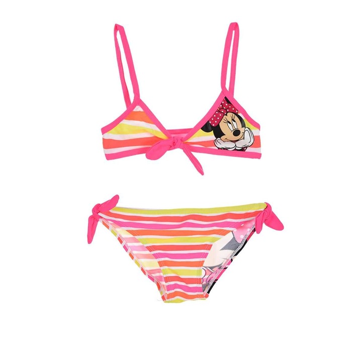 Costum de baie Minnie Mouse (fucsia), in cutie 3-4 ani