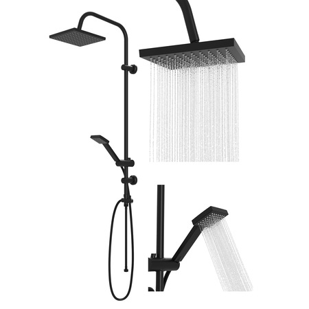 Set dus cu efect de ploaie, GRANITAN, Alama/Inox, Negru