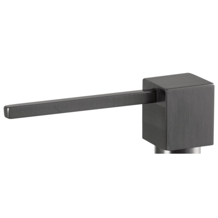 Квадратен дозатор за течен сапун, гранит, месинг, черен