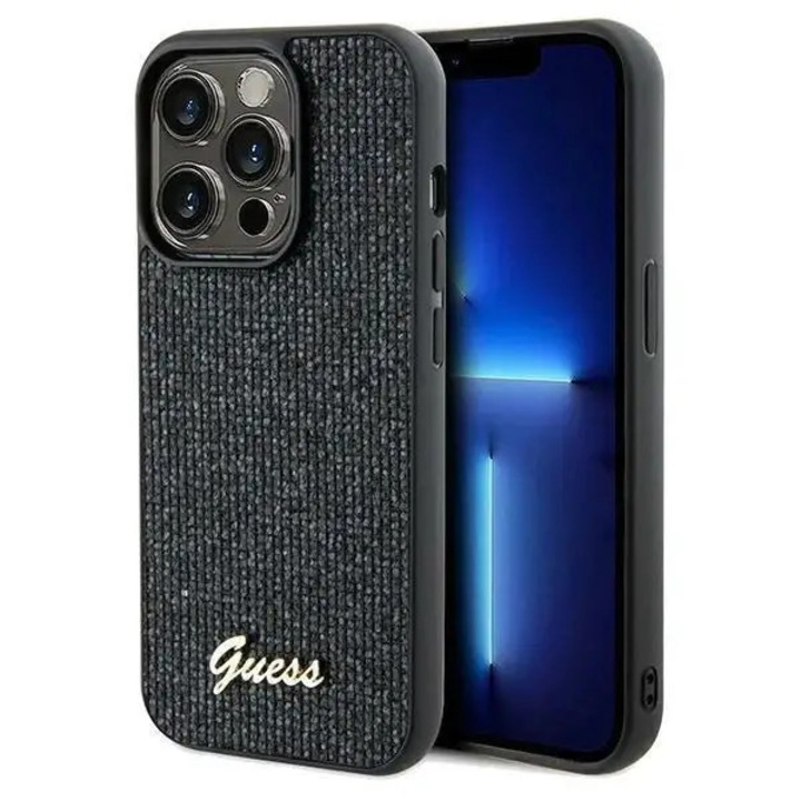 Carcasa Guess Disco Metal Script compatibila cu iPhone 14 Pro Max, Negru