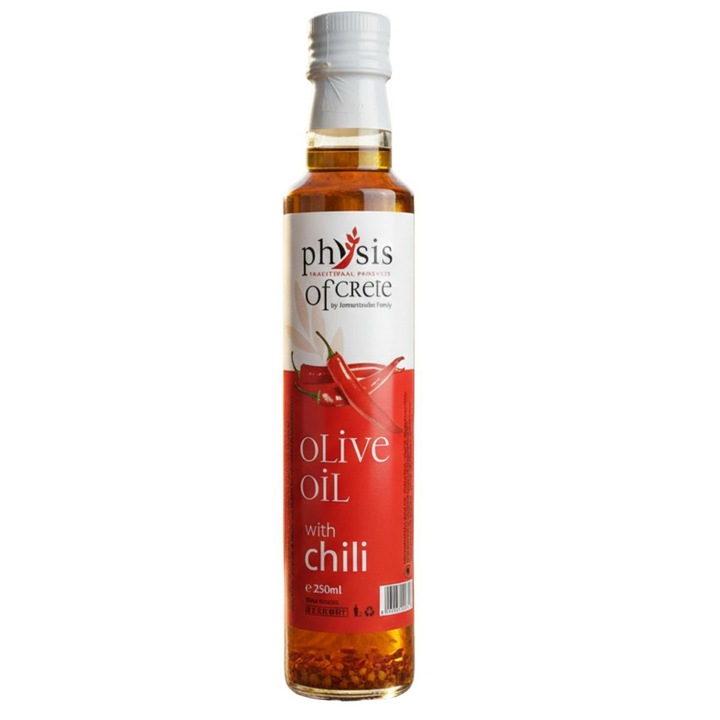 Ulei de masline cu Chili, Physis of Crete, Ideal pentru sosuri, dresing si marinate, 250 ml
