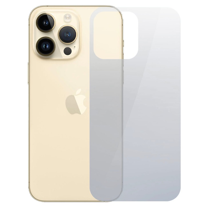 Фолио Back Shield, съвместимо с Apple iPhone 14 Pro Max, Защита на гърба, Хидрогел в 3 слоя, Анти-пожълтяване, Анти-UV, Регенерируем, Анти-шок, Лесен монтаж