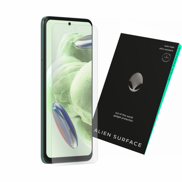 Alien Surface védőfólia, kompatibilis a Xiaomi Redmi Note 12 5G-vel, képernyővédő, kompatibilis a tokkal