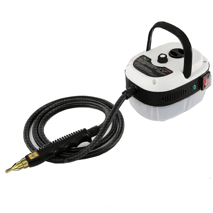 Aparat de Curatat cu Abur Messner® Pentru Igienizare Degresare si Spalare Multisuprafete, Portabil si Puternic 2500 W, 3 Bari, 6 Trepte de Putere, Cu Accesorii Incluse, Rezervor 1L, Alb
