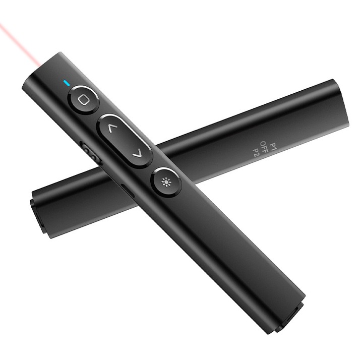 Bemutató vezeték nélküli távirányító, Vaxiuja, USB, 2,4 GHz, fekete