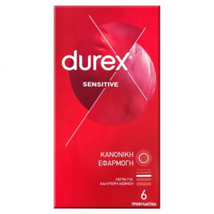 Set 6 prezervative, Durex, Sensitive, Normal