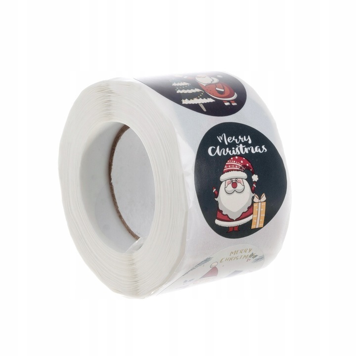 Set 500 etichete autoadezive, Zola®, model de Craciun, hartie colorata, 3.8 cm