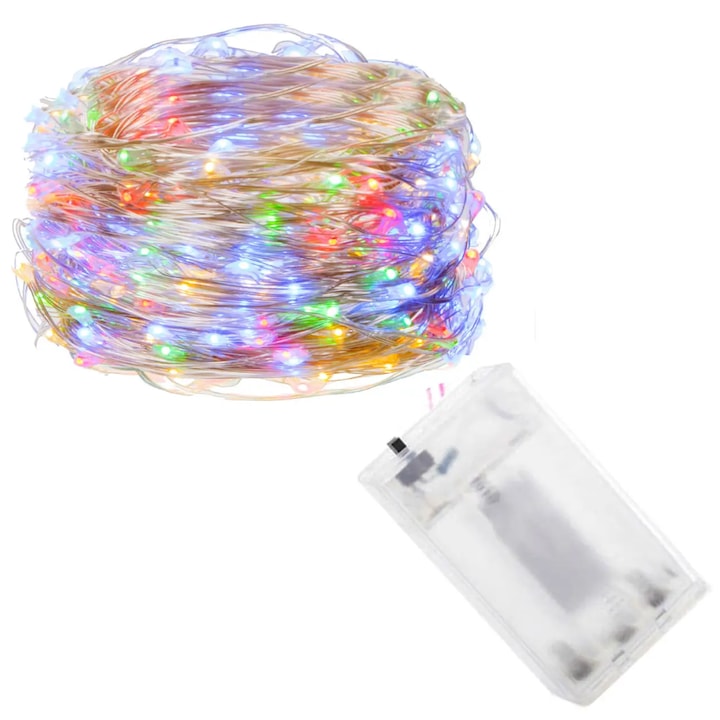 Ghirlanda de casa, Zola®, 50 LED-uri, lumini multicolore, lungime 5 m