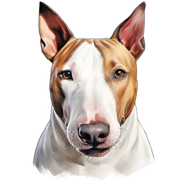 Sticker decorativ perete, auto si geam, Caine -Bull Terrier model 2, 40 CM