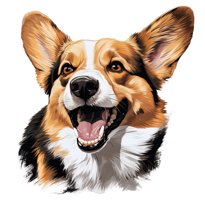 Sticker decorativ perete, auto si geam, Caine -Corgi Welsh model 7, 35 CM