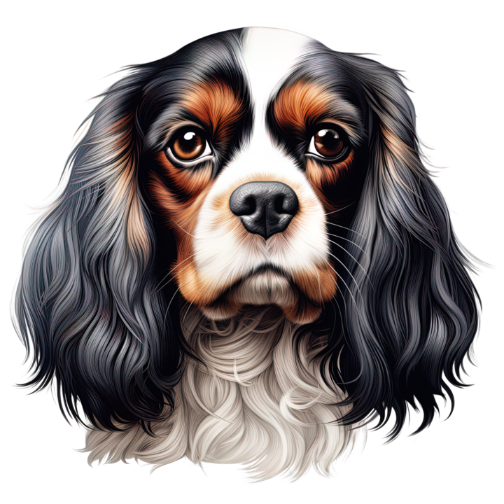 Sticker decorativ perete, auto si geam, Caine -Cavalier King Charles Spaniel Portrait model 07, 40 CM