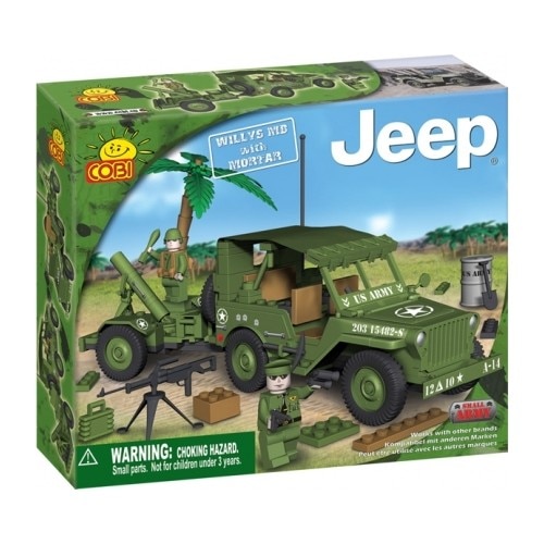 Jucarie Jeep Willys cu mortier verde - Cobi