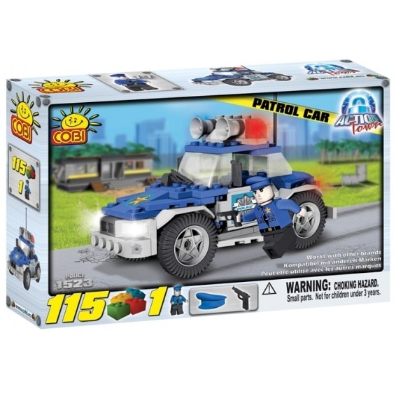 Set de construit Cobi Masina de politie, 115 piese