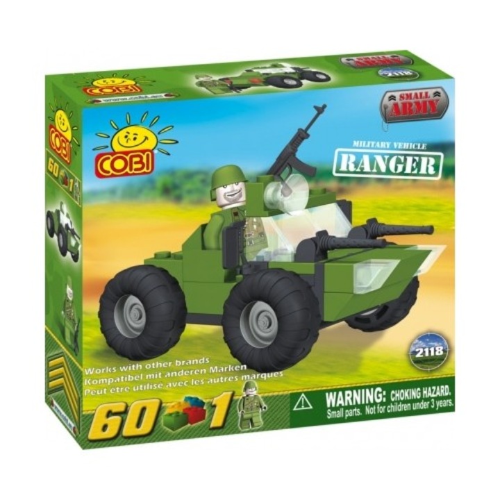 Set de construit Cobi Masina militara Ranger, 60 piese