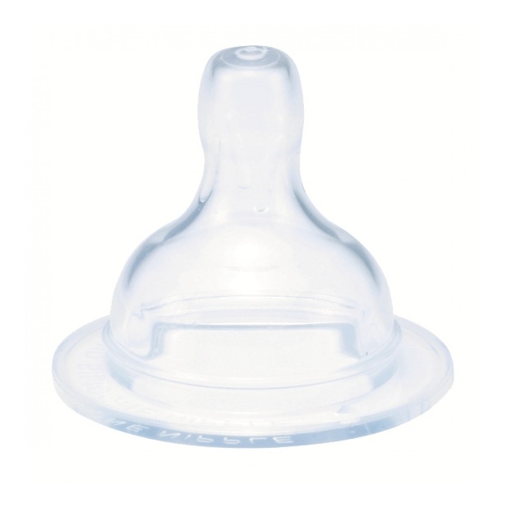 Set tetine de silicon cu flux variabil, 2 buc, BebeduE, Transparent