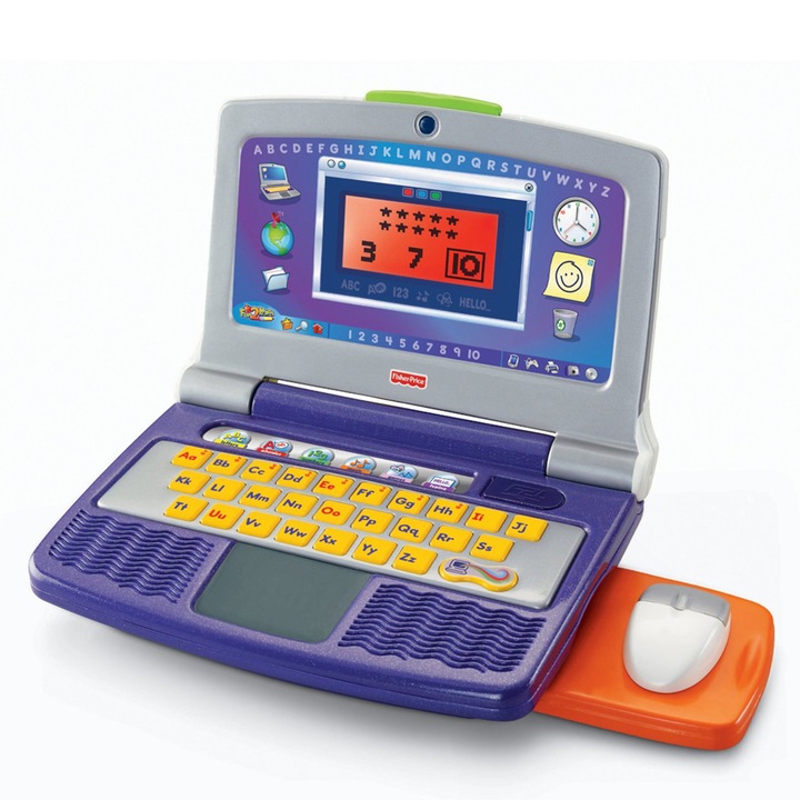 Лаптоп Fisher Price Fun 2 Learn с цветен екран и клавиатура на Български език, 021863, Лилав