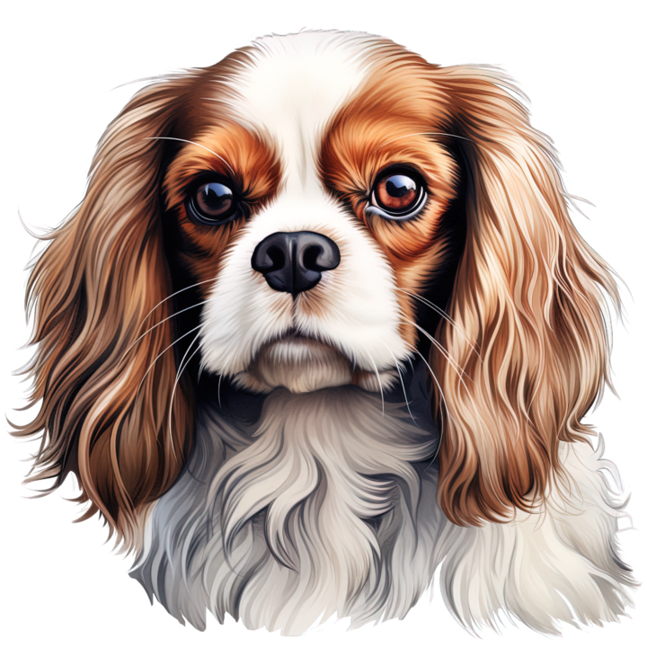 Sticker decorativ perete, auto si geam, Caine -Cavalier King Charles Spaiel Dog Illustration model 1, 30 CM