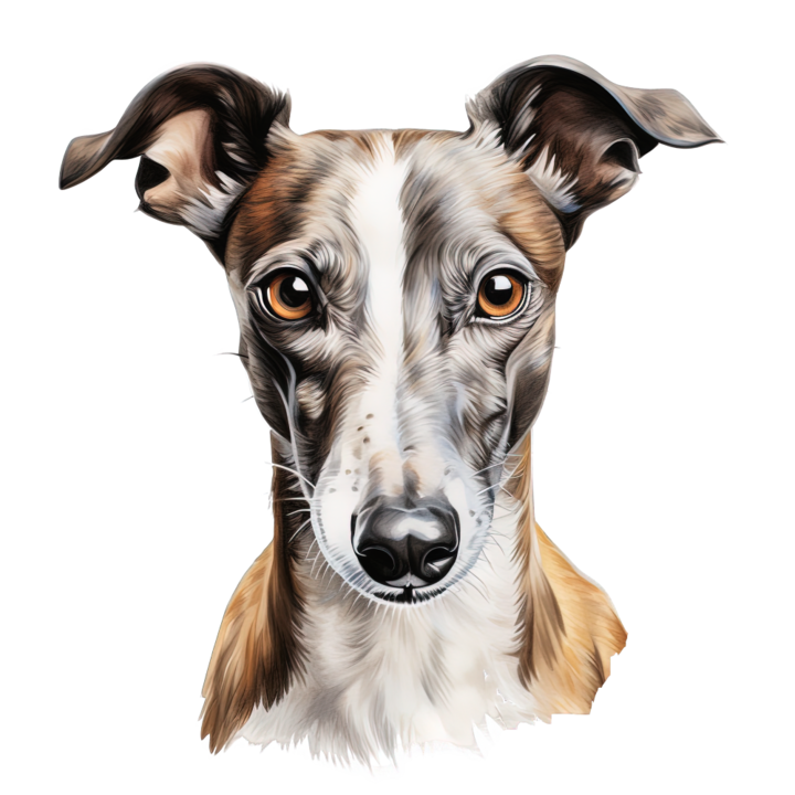 Sticker decorativ perete, auto si geam, Caine -Whippet model 1, 40 CM
