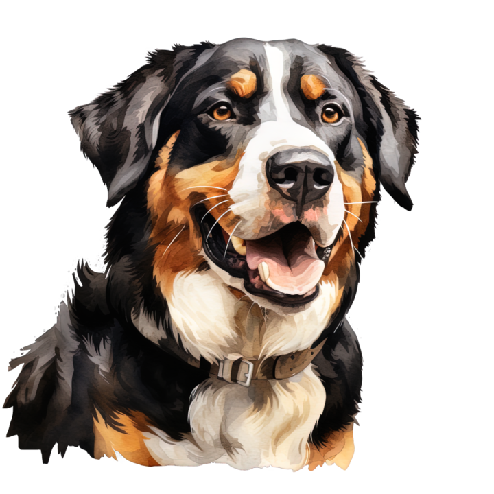 Sticker decorativ perete, auto si geam, Caine -Greater Swiss Mountain Dog model 2, 40 CM