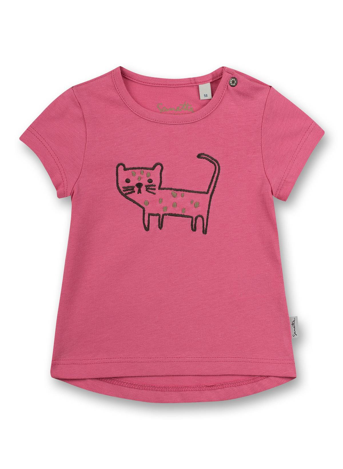 Sanetta, Tricou cu imprimeu grafic, Roz, 62 CM