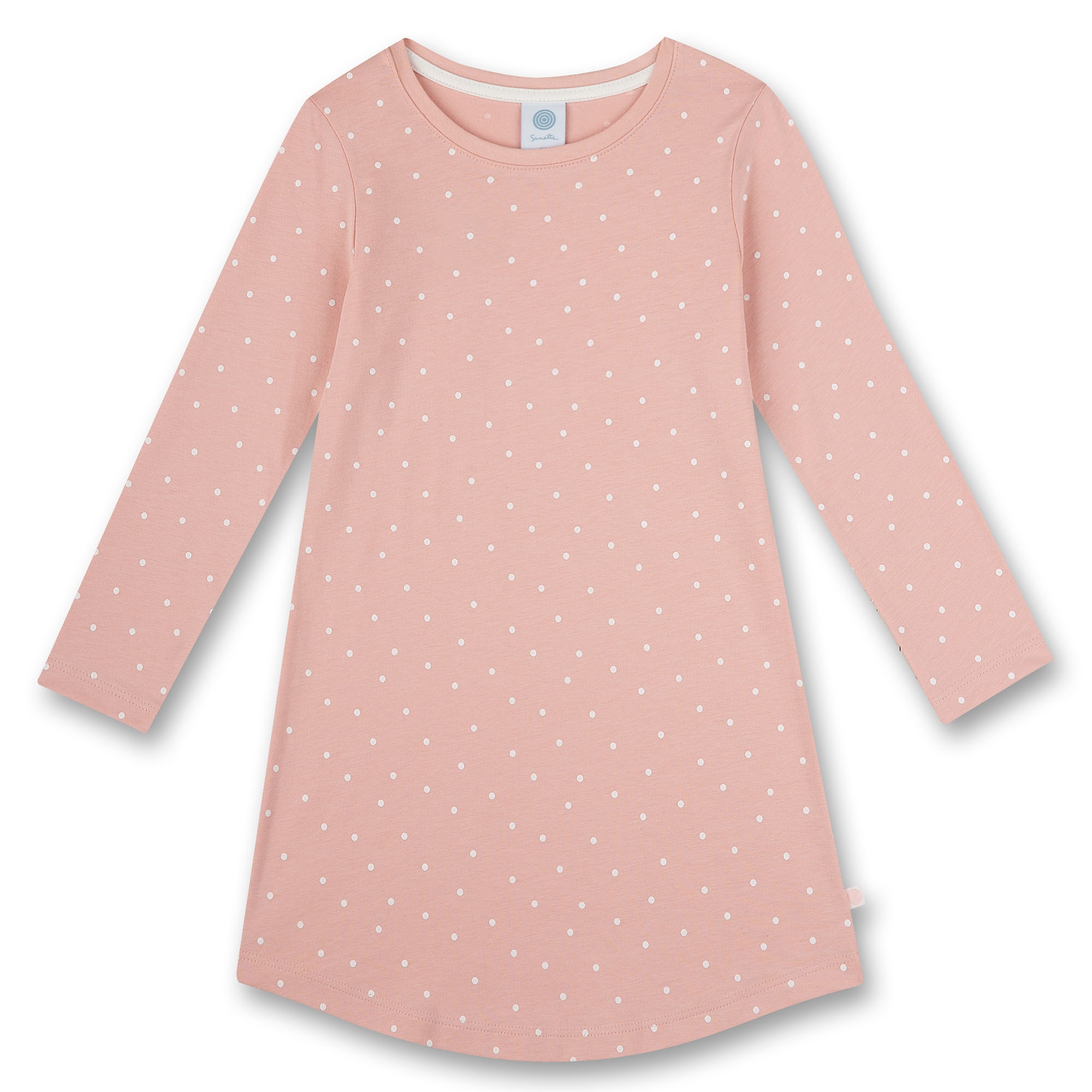 Sanetta, Camasa de noapte de bumbac organic cu buline, Roz pal, 104 CM