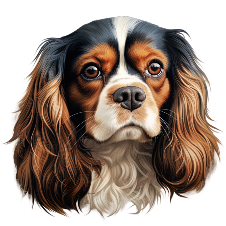 Sticker decorativ perete, auto si geam, Caine -Cavalier King Charles Spaniel Portrait model 15, 40 CM
