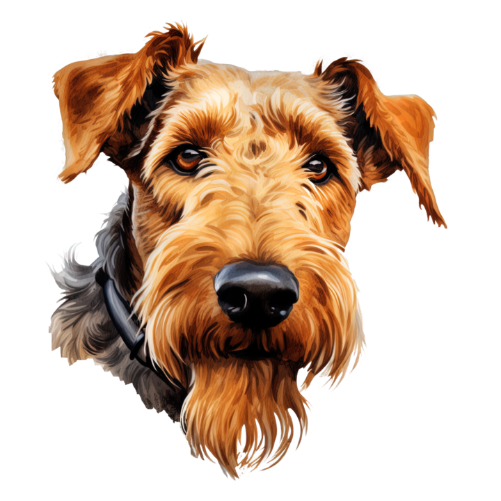Sticker decorativ perete, auto si geam, Caine -Airedale Terrier model 1, 40 CM