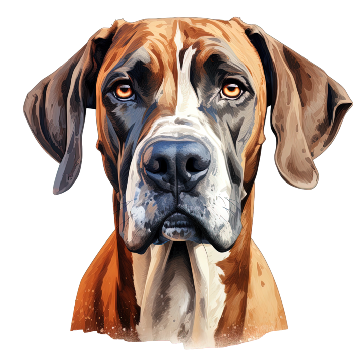 Sticker decorativ perete, auto si geam, Caine -Great Dane model 1, 40 CM