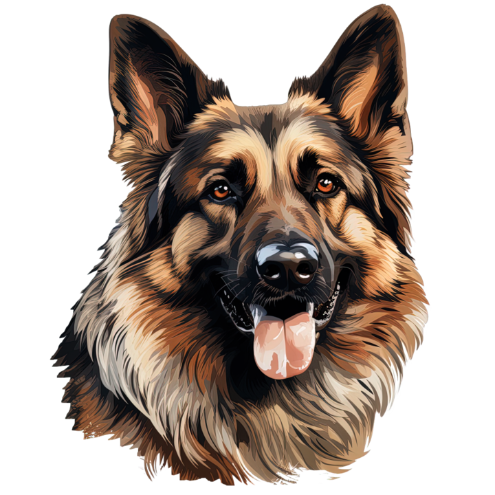 Sticker decorativ perete, auto si geam, Caine -German Shepherd Dog, 20 CM
