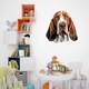 Sticker decorativ perete, auto si geam, Caine -Basset Hound model 2, 20 CM