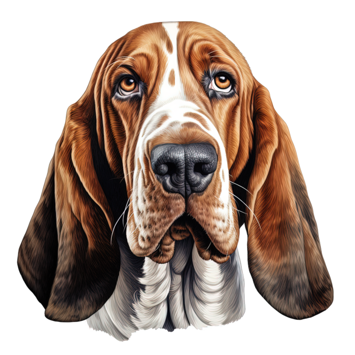 Sticker decorativ perete, auto si geam, Caine -Basset Hound model 2, 20 CM