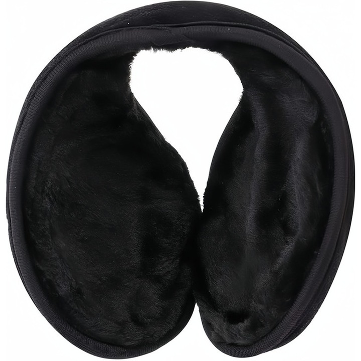 Protectie pentru urechi de iarna, Textil, Negru