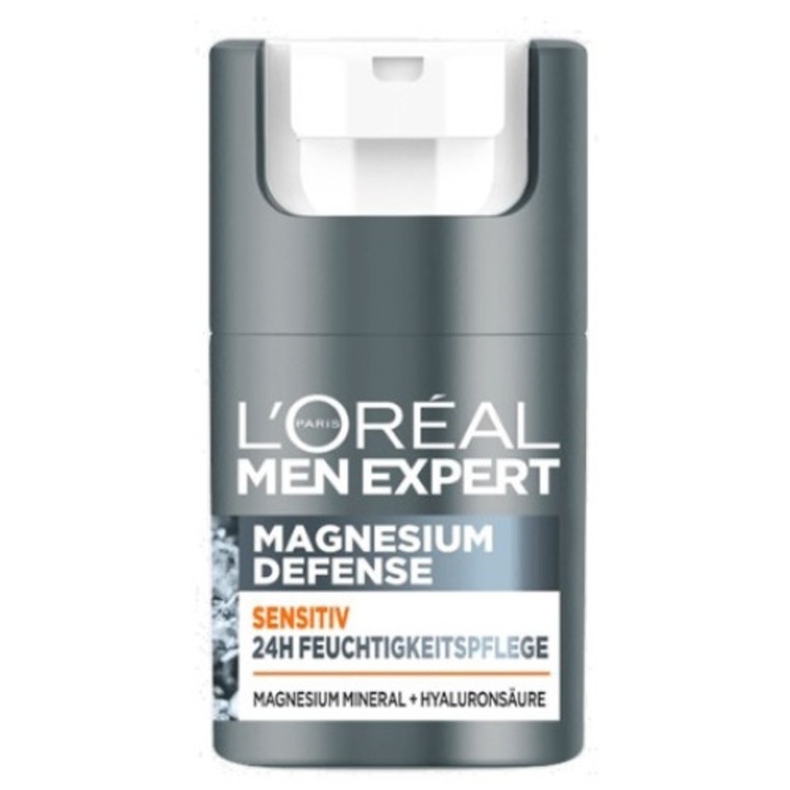 Crema de fata, L'Oreal Paris, Men Expert Magnesium Defense, Piele sensibila, 50ml