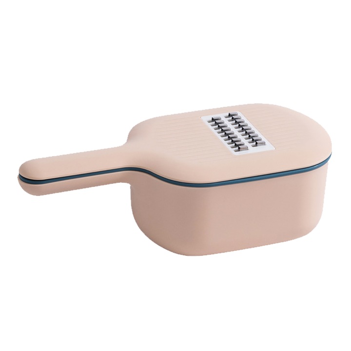 Tocator multifunctional QttvbTna, lame inox, recipient colector, antiderapant, protectie mana