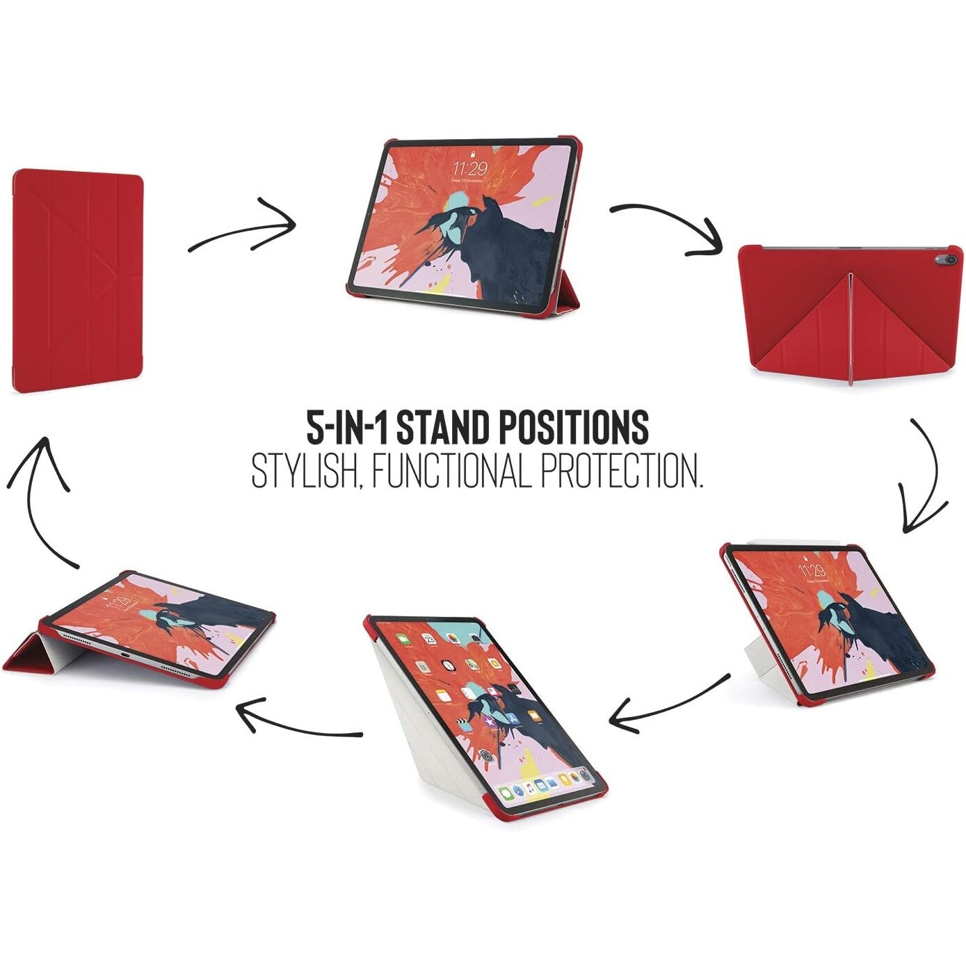 Husa Pipetto Origami pentru iPad Pro 11 (2018) / iPad Air (2022 / 2020), red
