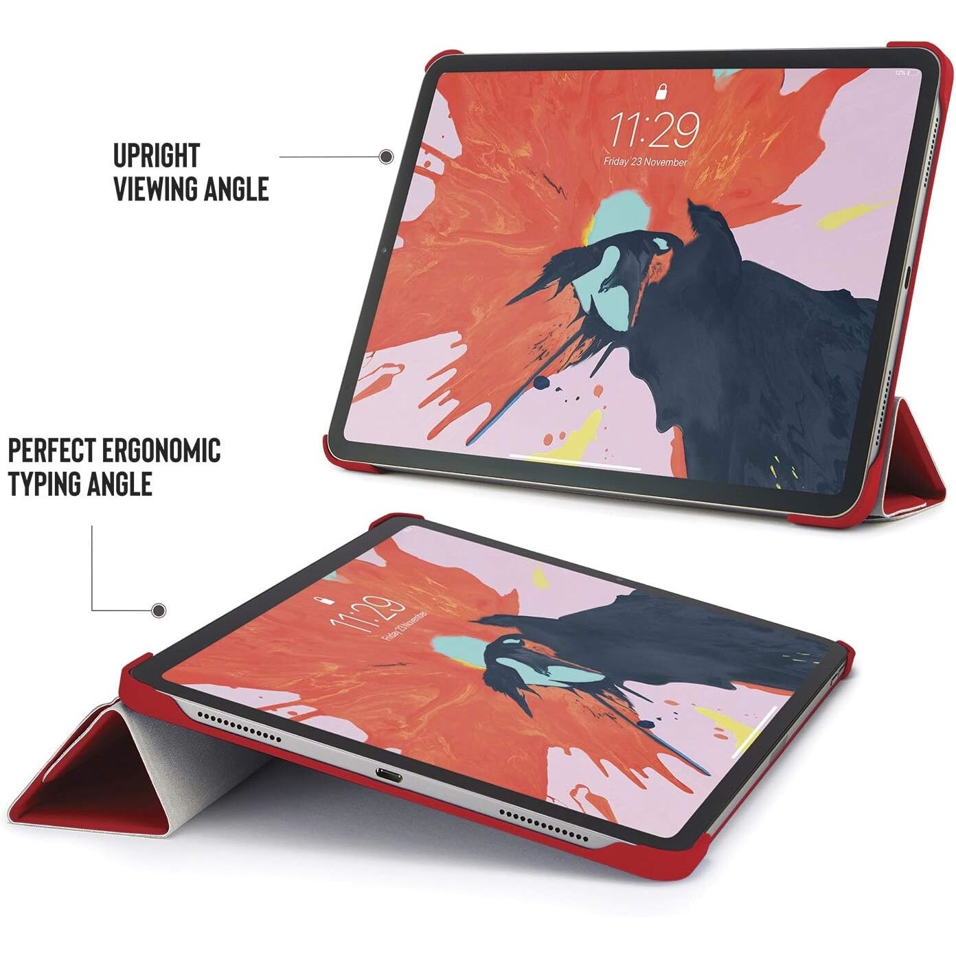 Husa Pipetto Origami pentru iPad Pro 11 (2018) / iPad Air (2022 / 2020), red