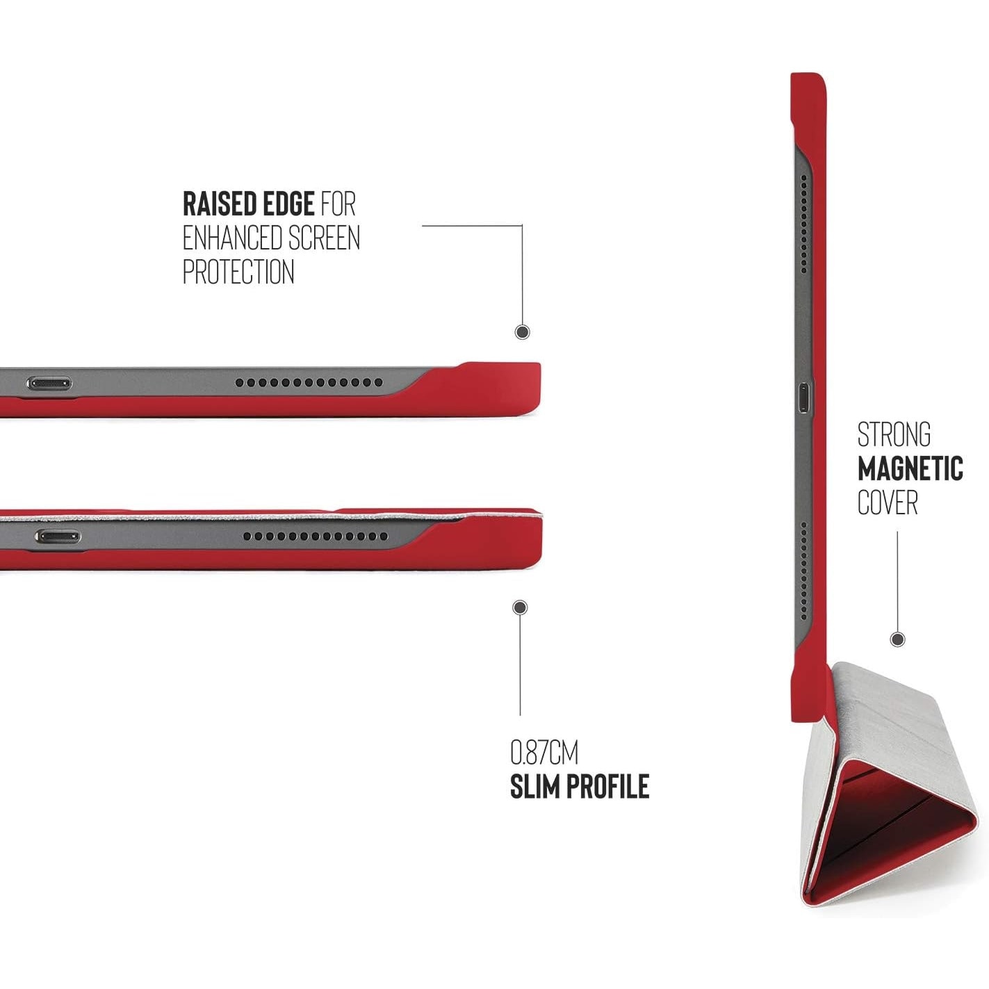 Husa Pipetto Origami pentru iPad Pro 11 (2018) / iPad Air (2022 / 2020), red