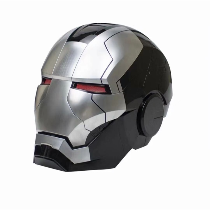 Iron Man MK5 1:1 motoros maszk hangutasítással, egy érintéssel nyitható, harci mód, fekete