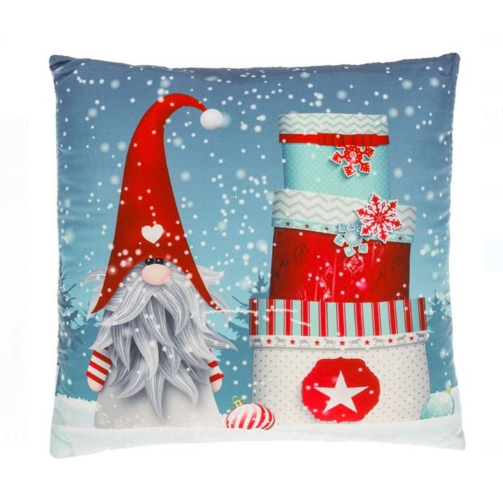 Karácsonyi díszpárna Blue Dwarf modell, 30x30 cm