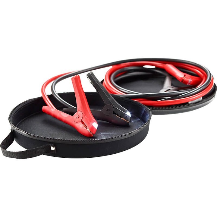 Cabluri pornire auto cu LED AEG SP25 mm², pana la 1100A, pentru baterii de 12 V si 24 V, 3.5 m