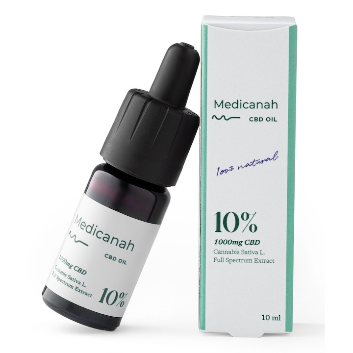CBD Cannabis Olaj 10%, 1000 mg, teljes spektrumú, Medicanah, 10 ml